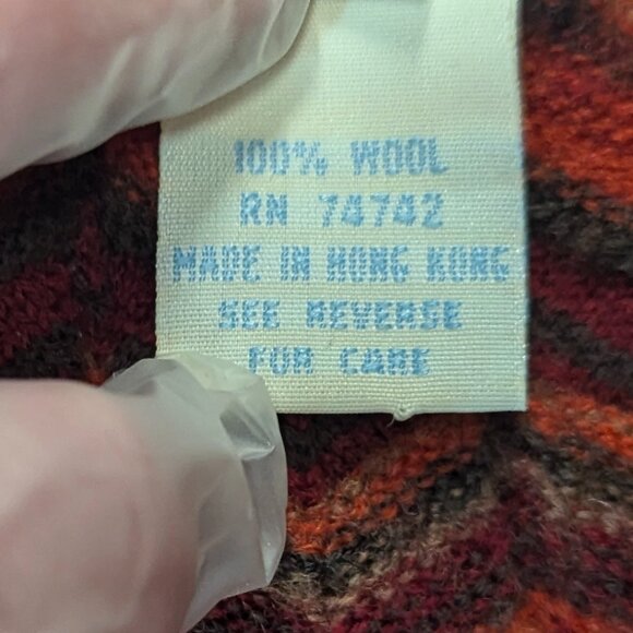 Urchin Size XS Wool Sweater V-Neck Orange/Brown/Maroon - Picture 6 of 10